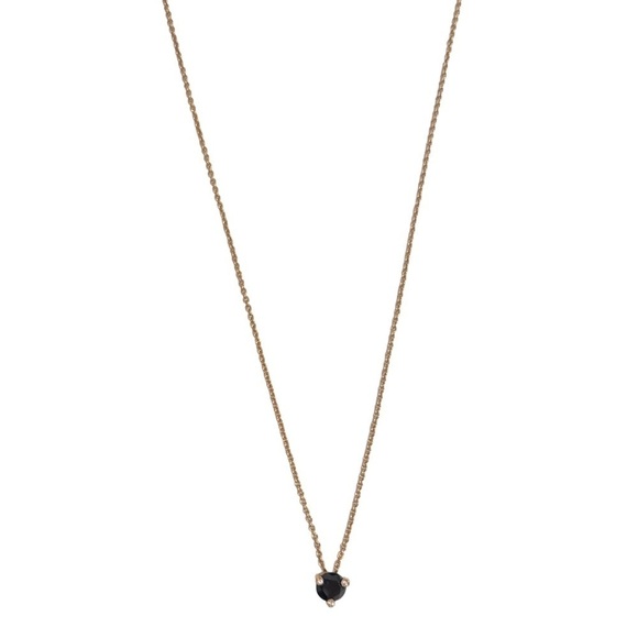 KATE SPADE • Brilliant Statement Tri-Prong Black Pendant Gold Necklace - Picture 4 of 5